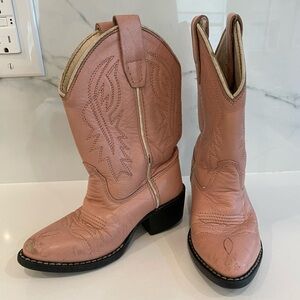 Blush Pink leather toddler cowboy/cowgirl boots